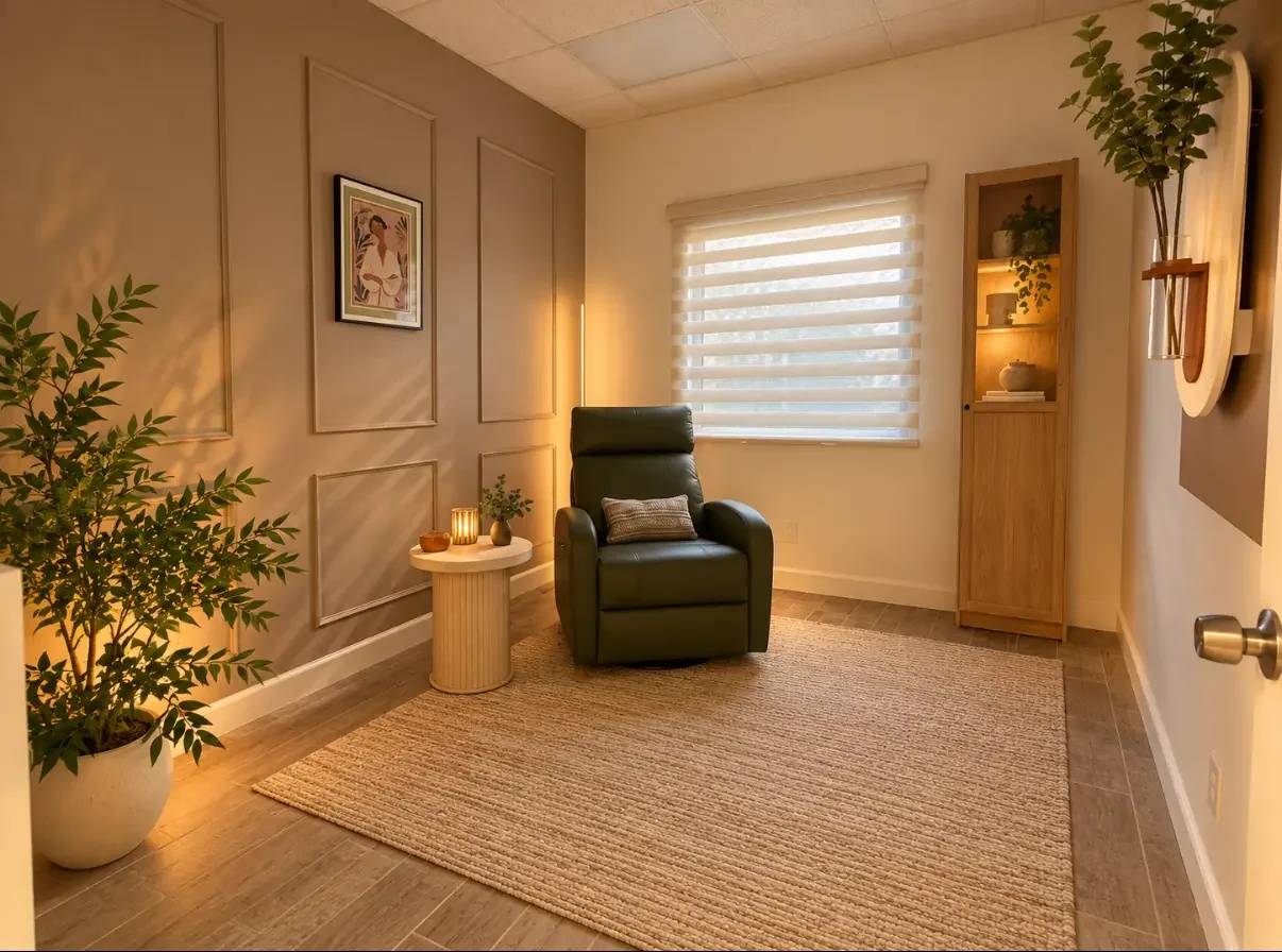 Private Spravato treatment room with recliner at Las Vegas Medical and Wellness